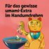Illustration einer winkenden Katze mit Schüssel auf rosa Hintergrund und dem Schriftzug: "Für das gewisse umami-Extra im Handumdrehen".