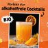 An illustration of a bottle of SONNENTOR orange bitter syrup with the text: ‘Perfect for non-alcoholic cocktails’.